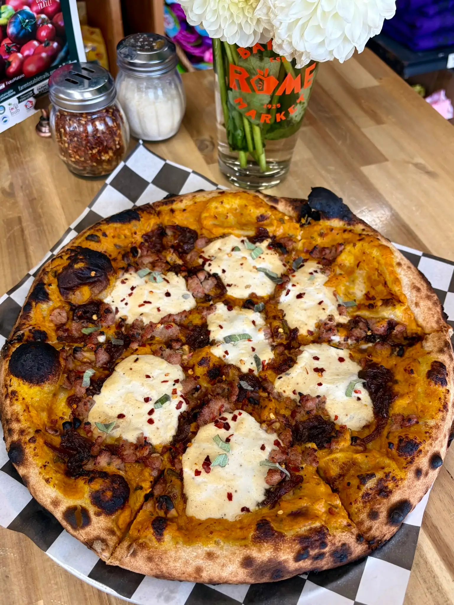 The Harvest Moon pizza, seen from above